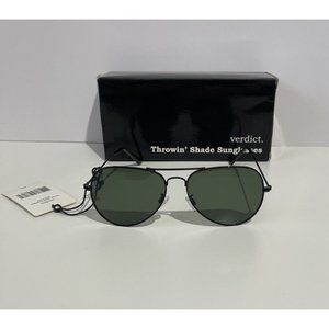 New Verdict Thrown’ Shade Black Frame Black Lens Sunglasses and Case With Cloth